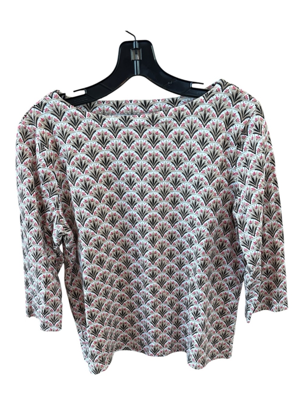 Croft &Barrel Women's Printed Boatneck Top - Pink & Cream